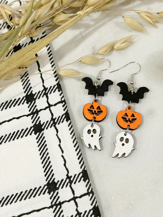 Halloween Wood Earings